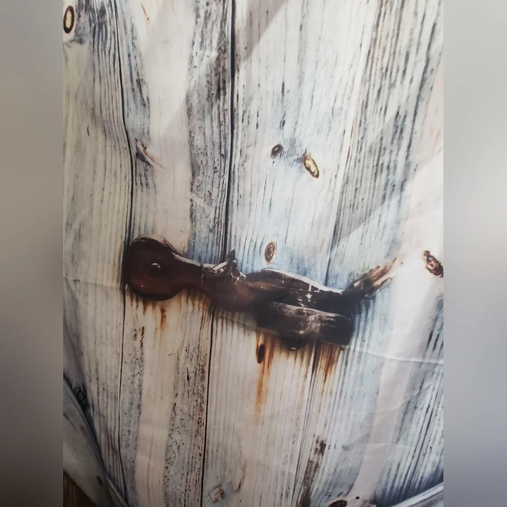 Nwot Rustic Barnwood Gray Shower Curtain Neutral Wood Print 72x72